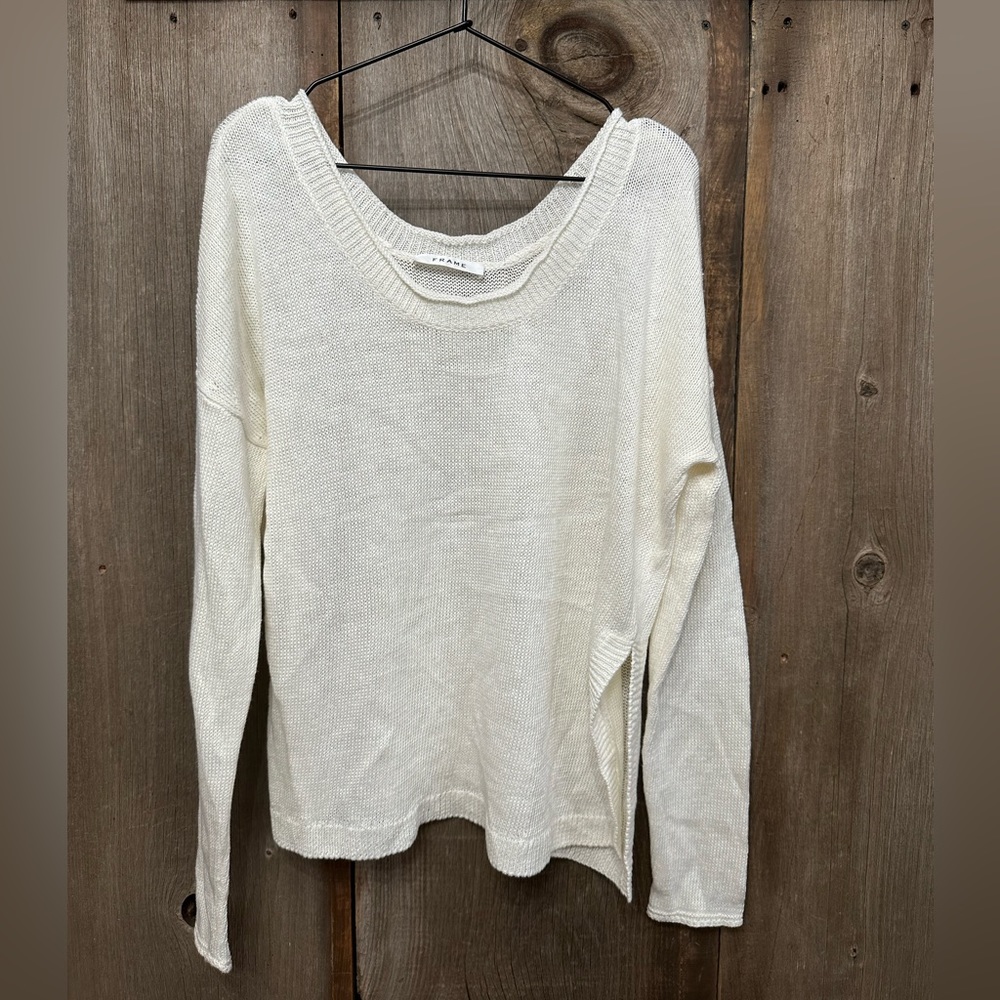 NWOT Frame Oversized Side Slit Sweater in Cream Ivory Size Medium